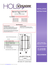 Holovision 400-W-TES2 Installation Instructions