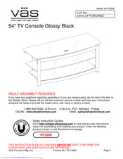 Vas 54 inch TV Console Glossy Black Assembly Instruction Manual
