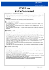 TDK-Lambda CCG Series Instruction Manual