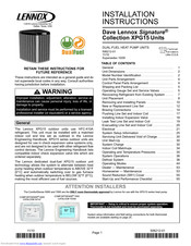 Lennox XPG15 Series Installation Instructions Manual
