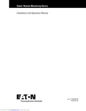 Eaton Remote Monitoring Device Installation And Operation Manual
