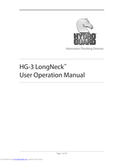 HYDRO GUARD HG-3 LongNeck User's Operation Manual