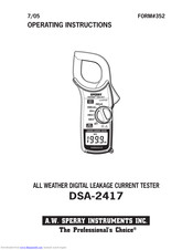 Sperry Instruments DSA-2417 Operating Instructions Manual