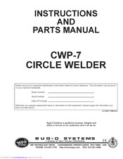 BUG-O CWP-7 Instructions And Parts Manual