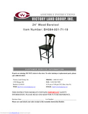 Victory Land Group 24 inch Wood Barstool Assembly Instructions Manual