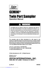 Zefon GEMINI Operation Manual