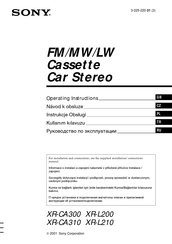 Sony XR-CA300 - Fm-am Cassette Car Stereo Operating Instructions Manual