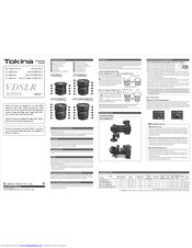 Tokina AT-X 116 PRO DX II Instruction Manual