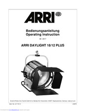 Arri DAYLIGHT 18/12 PLUS Operating Instructions Manual