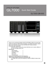 GRAPHTEC Data Platform GL7000 Quick Start Manual