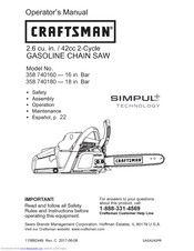 Craftsman 358.740160 Operator's Manual