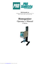 PRO Scientific PRO 400P Series Operator's Manual