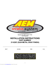 AEM 21-829C Installation Instructions Manual