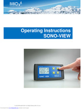 IMKO SONO-VIEW Operating Instructions Manual