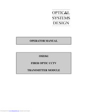 Optical Systems Design OSD361 Operator's Manual