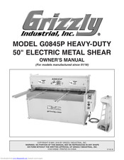 Grizzly G0845P Owner's Manual