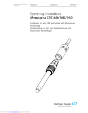 Endress+Hauser Memosens CPS76D Operating Instructions Manual