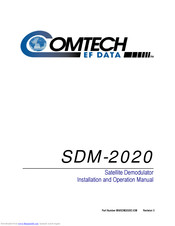 Comtech EF Data SDM-2020 Installation And Operation Manual