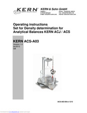 KERN ACS-A03 Operating Instructions Manual