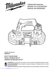 Milwaukee 2429-20 Operator's Manual