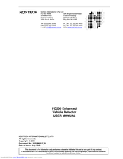 Nortech PD230 Enhanced Vehicle Detector User Manual