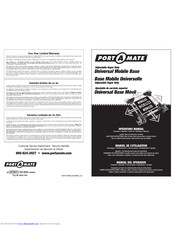Portamate Adjustable Super Duty Universal Mobile Base Operator's Manual