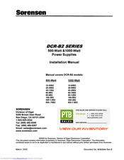 Sorensen 40-25B2 Installation Manual