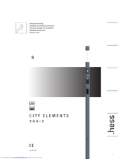 Hess City Elements 200-2 Installation And Operating Instructions Manual