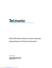 Tektronix AFG31152GSA Declassification And Security Instructions