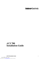 Andover Controls ACX 700 Installation Manual