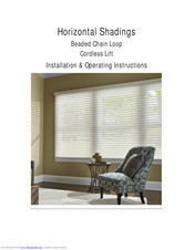 Hunter Douglas Palmetto Horizontal Shadings Installation & Operating Instructions Manual