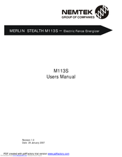 Nemtek MERLIN STEALTH M113S User Manual