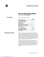 Allen-Bradley 1771-A1B Installation Instructions Manual