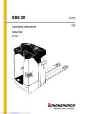 Jungheinrich ese 20 Operating Instructions Manual