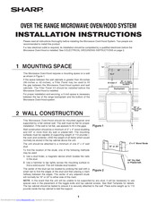 Sharp OVER THE RANGE MICROWAVE OVEN/HOOD SYSTEM Installation Instructions Manual