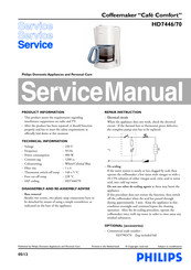 Philips Cafe Comfort HD7446/70 Service Manual