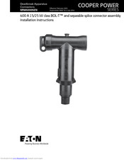 Eaton 600 A 35 kV Class Insulated Standoff Bushing Assembly/Installation Instructions