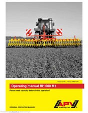 APV RH 600 M1 Operating Manual