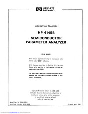 Hp HP 4145B Operation Manual