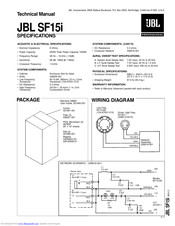 JBL SoundFactor SF15i Technical Manual