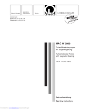 Leybold vacuum MAG W 2000 Operating Instructions Manual