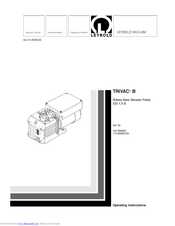 Leybold vacuum TRIVAC B Operating Instructions Manual