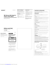 Sony Dream Machine ICF-CS660 Operating Instructions