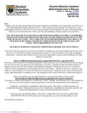 ADS Alcohol Detection Systems User Manual