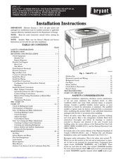 Bryant Legacy 677CPWC36090NA Installation Instructions Manual