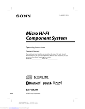 Sony CMT-HX7BT Operating Instructions Manual