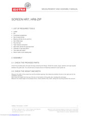 Isotra SCREEN HR7, screen HR8-ZIP Measurement And Assembly Manual
