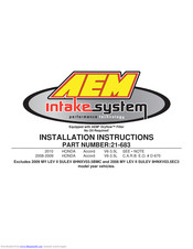 AEM 21-683 Installation Instructions Manual