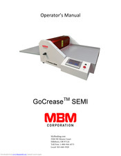 MBM GoCrease SEMI Operator's Manual