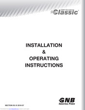 GNB Flooded Classic series Installation & Operating Instructions Manual